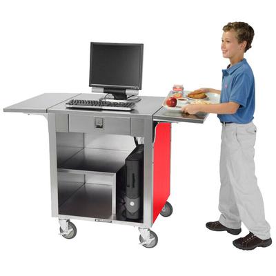 Lakeside 641RD Stainless Steel Cash Register Stand with Red Laminate Finish