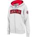 Women's Stadium Athletic White Wisconsin Badgers Arched Name Full-Zip Hoodie