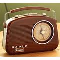 steepletone Wood Grain Effect Brighton 1950's Portable Retro Style Rotary Radio