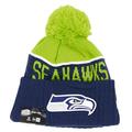 New Era Seattle Seahawks Beanie NFL Sport Knit 2015 Navy/Limegreen - One-Size