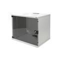 DIGITUS network cabinet - 19-inch rack 9 U - unmounted - wall mounting - 400 mm depth - load capacity 60 kg - glass door - grey