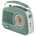 Steepletone Brighton 1950's Portable Retro Style Rotary Radio - Green/White