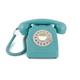 GPO 746 Rotary 1970s-Style Retro Landline Telephone, Classic Telephone with Ringer On/Off Switch, Curly Cord, Authentic Bell Ring for Home, Hotels- Blue