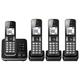 Panasonic KX-TGD324 Cordless Home Phone with Nuisance Call Blocker and Digital Answering Machine - Black & Silver (Pack of 4)