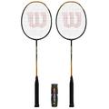 Wilson Recon 270 Graphite Badminton Racket Twin Set with Protective Head Covers + 6 Shuttles