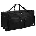 MONZANA® Travel Duffel Bag | 85L | 2 Smooth Running Wheels | 3 Outer Pockets | Lightweight | Foldable | Gym Bag Sports Holdall | Large Travel Hand Luggage | Black