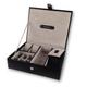 Mele & Co Black Watch Box in Recycled Leather Organizer Box Case Black