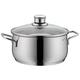 WMF cookware Ø 24 cm approx. 4,5l Diadem Plus pouring rim glass lid Cromargan stainless steel brushed suitable for all stove tops including induction dishwasher-safe