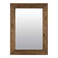 MirrorOutlet Large Rustic Solid Wood Wall Mirror 3Ft2 X 2Ft6 (96cm X 76cm), 93x68, Brown
