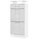 Vladon Loret V2 Shoe Cabinet, Shoe Storage Unit for 8 Pairs of Shoes with 2 Drop-Down Doors and 1 Drawer and Glass Shelf, White matt/White High Gloss (46 x 104 x 23 cm)