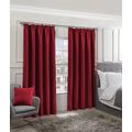 Emma Barclay Cali Pencil Pleat - Woven Thermal Blackout Pencil Pleat Curtains in Red - Width 90 x Drop 90" (228 x 228cm)