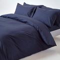 HOMESCAPES Navy Blue Pure Egyptian Cotton Duvet Cover Set King Size 200 TC 400 Thread Count Equivalent 2 Pillowcases Included Quilt Cover Bedding Set