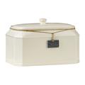 Premier Housewares Rural Touch Dolomite Bread bin Tagged Biscuit Tin with Lid Biscuit Jar Crock Bread Basket Bread Storage Cream 23H x 35W x 24D cm