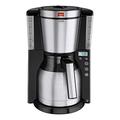Melitta 6738044 Filter Coffee Machine with Insulated Jug, Timer Feature, Aroma Selector, Look Therm Timer Model, Black/Brushed Steel, 1011-16