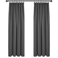 Deconovo Solid Pencil Pleat Curtains Super Soft Thermal Insulated Tape Top Blackout Curtains for Living Room 66 x 90 Dark Grey Two Panels