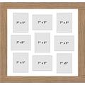 Kwik Picture Framing | MULTI APERTURE PHOTO FRAME FITS 9 7x5 PHOTOS Multi-Picture Frames | White Mount | Can be hung Landscape or portrait | Oak Frame |Picture Frame|Photo frames Made in UK