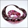 Caithness Glass Crystal Sarah P Art Glass Fuchsia Mini Heart Bowl, Pink