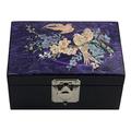 Antique Alive Mother of Pearl Inlay Design Jewellery Box Jewelry Case Holder Trinket Keepsake Treasure Gift Box Chest Organizer (Bird Flower Purple)