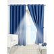 PAIR of BLACKOUT CURTAINS Super Soft Solid Thermal INSULATED EYELET Ring Top Curtains BLACKOUT Window CURTAINS for Living Room Bedroom Including Two Matching Tie Backs (Blue, 90" x 108")