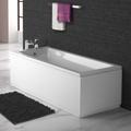 IBathUK Bathroom White Gloss Bath Single Ended Straight Sqaure Acrylic Bathtub with Adjustable Feet - 1800 x 800mm