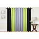 cushion mania Pair of 3 Tone Striped Fully Lined Eyelet Curtains Lime Green/Black/Grey (52" wide x 90" drop)