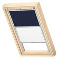 VELUX Original Roof Window Duo Blackout Blind for C04, Dark Blue, with Grey Guide Rail