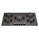 MILLAR GH9051PB 90cm Built-in 5 Burner Gas on Glass Hob Cooktop with Cast Iron Pan Supports