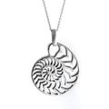 Silverly Women's 925 Sterling Silver Nautilus Ammonite Shell Pendant Chain Necklace, 46cm