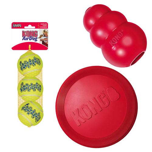 Kong Frisbee, Classic M und Tennisbälle