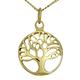 Lua Joia Women 375 Yellow Gold 9ct Tree of Life Necklace Chain Gold Jewellery for Women 16 inch
