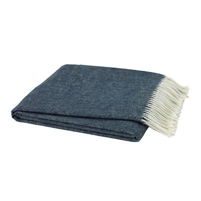 Classic Herringbone Throw - Navy - Ballard Designs