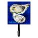 Caroline's Treasures Oyster Ate Dat Leash Holder & Key Hook Metal in Blue/Gray | 6.25 H x 4.25 W x 0.65 D in | Wayfair MW1002SH4