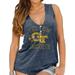 Women's Original Retro Brand Navy Georgia Tech Yellow Jackets Relaxed Henley V-Neck Tri-Blend Tank Top