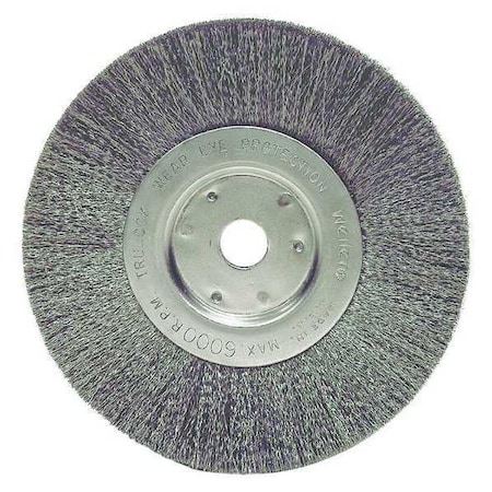 WEILER 01695 6" Narrow Face Crimped Wire Wheel .0104" SS Fill 5/8"-1/2" Arbor