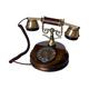 Opis 1921 Cable Model A: Desktop Vintage Wood-bodied Corded Telephone with Functional Rotary Dial and Classic Metal Bell - House Phone Compatible with Modern Connections