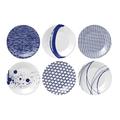 Royal Doulton Plate Set - Pacific Blue Collection Tapas Plate Set - Porcelain Tableware Set of 6 - Perfect for Starters, Sides and Sweets - 16cm