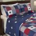 Lavish Home Caroline Quilt Set - Americana Stars & Plaid Patchwork Bedding w/ 2 Pillow Shams Microfiber/Cotton in Blue | Wayfair 66-10043-K