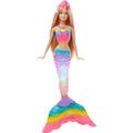 Barbie Meerjungfrau, Dreamtopia, Puppe in Regenbogen Farben mit Lichtershow, Spielzeug Badewanne, Spielzeug ab 3 Jahren, DHC40