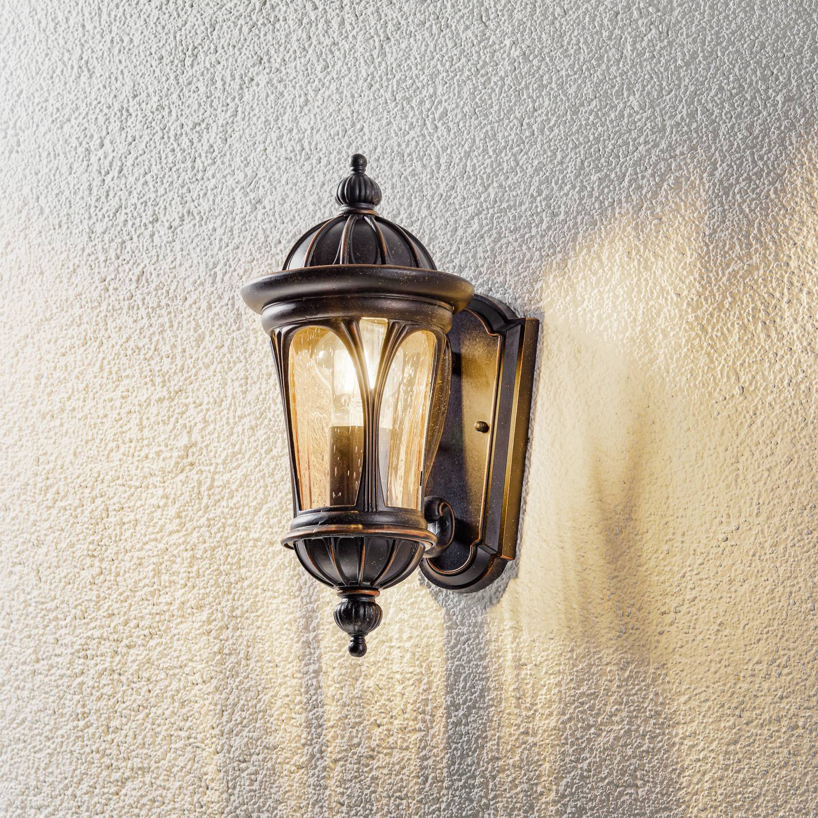 Elstead Aussenwandleuchte New England, klar / transparent, Metall, Antik, Wandleuchte außen
