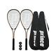 2 x Prince Power Ti Squash Rackets + Covers + 3 Squash Balls (Various Options) (Vortex)