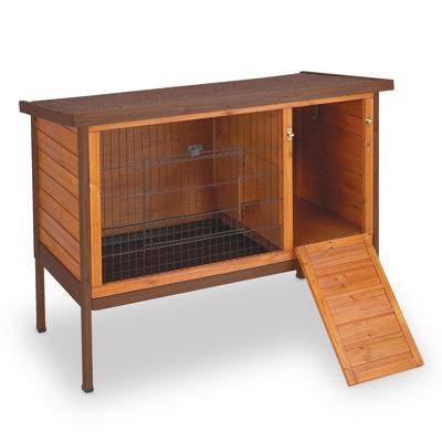 Ware Manufacturing Premium Weather Resistant Chinchilla Hutch w/ Ramp Solid Wood in Brown, Size 35.0 H x 46.5 W x 24.0 D in | Wayfair 01516