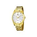 Lotus Women's Quartz Watch with White Dial Analogue Display and Stainless Steel Gold Plated Bracelet 18143/1