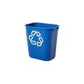 Rubbermaid Commercial Products FG295673BLUE Polyethylen Papierkorb, rechteckig, 26,6 L, B365 mm x T260 mm x H380 mm, Blau