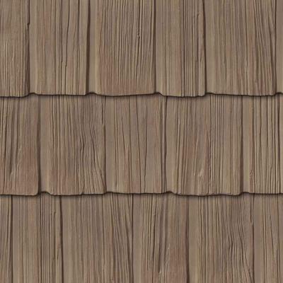 The Foundry 10 Inch Vinyl Weathered Staggered Shake (1 Square) 819 Rustic Cedar