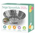 Sage Spoonfuls Baby Food Steamer Basket, Stainless Steel, Collapsible Steamer Basket for Baby Food, Vegetables & Fruit, Dishwasher Safe, Baby Food Cooker