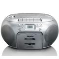 Lenco SCD-420 Silver Tragbares UKW-Radio mit Toplader CD-Spieler und Kassettendeck, LCD Display, Wiederholungsfunktion, Auto-Stopp, Kopfhöreranschluss, Default