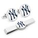 New York Yankees Silvertone Team Logo Tie Clip & Cufflinks Set