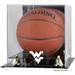 West Virginia Mountaineers Golden Classic Logo Basketball Display Case with Mirror Back