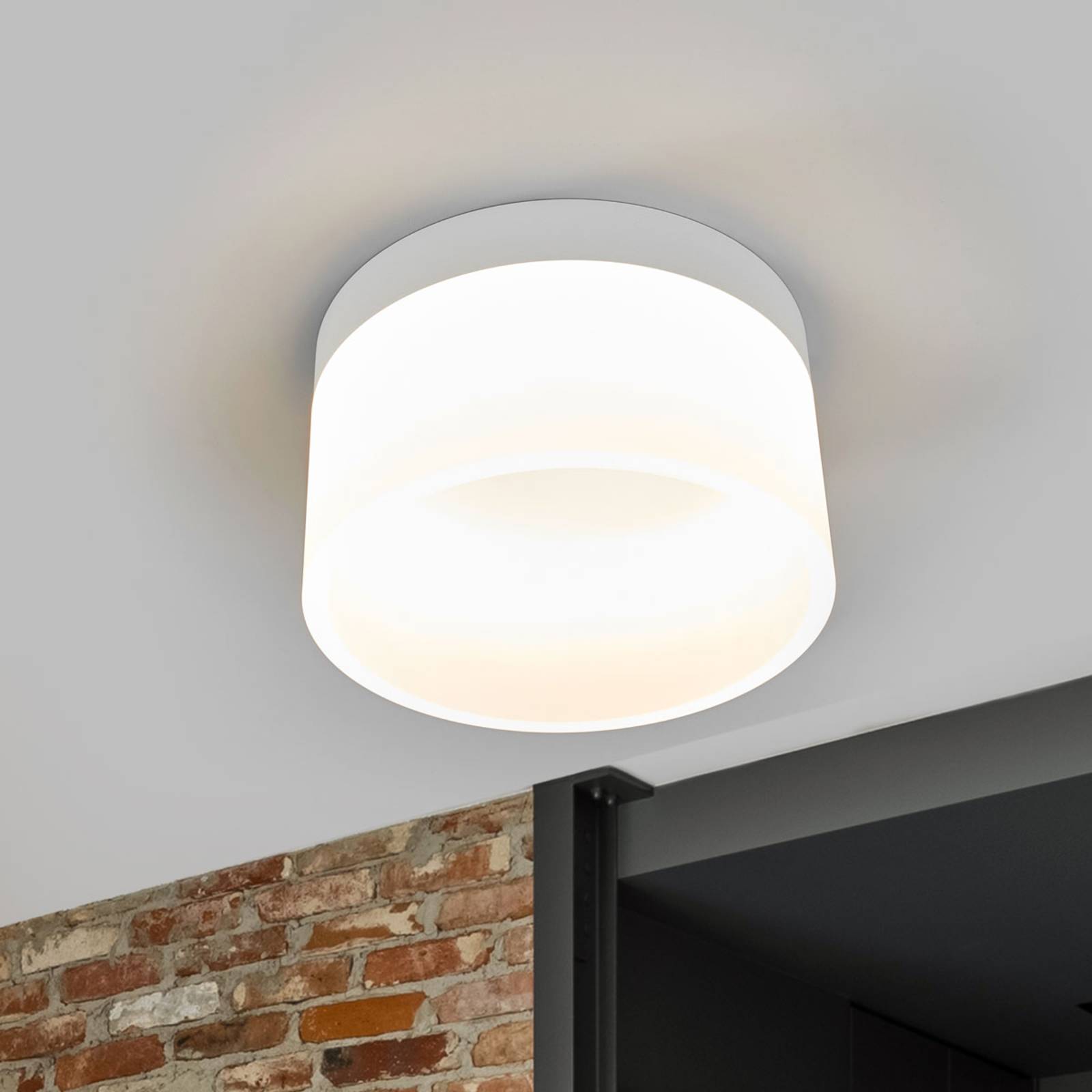 Helestra LED Deckenlampe Liv, dimmbar, weiß / opal, für Wohn- / Esszimmer, Metall, Modern, LED Deckenleuchte
