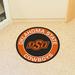 FANMATS NCAA Oklahoma State University Roundel 27 in. x 27 in. Non-Slip Indoor Only Mat Synthetics in Black/Orange/Red | 27 W x 27 D in | Wayfair